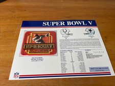 Willabee Ward Super Bowl V 5 Patch COLTS vs COWBOYS Orange Bowl Miami 1971