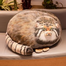 3D Novelty Pallas  Cat Plush Toys Stuffed Doll Throw Pillow Cushion Kids Gifts