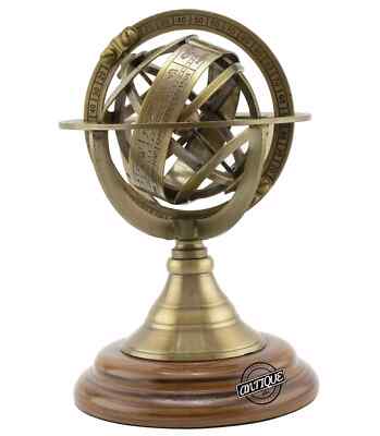Brass Compass Engraved Armillary Sphere Globe Nautical Antique Home Decor Gifts.