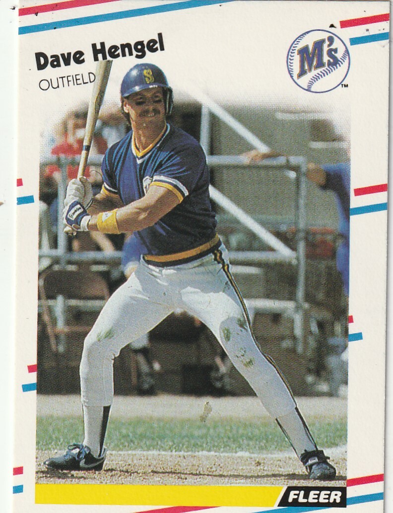 FREE SHIPPING-MINT-1988 Fleer Dave Hengel #375 MARINERS PLUS BONUS CARDS