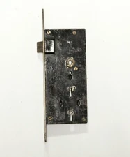 Antique Narrow Brass Double Keyhole Door Mortise Lock