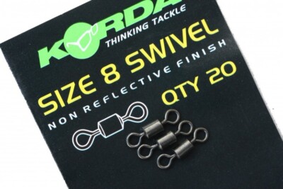 20 Korda Swivels Wirbel Gr. 8 Karpfenrig Karpfenwirbel für Karpfenmontage