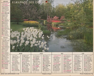 ALMANACH DES P.T.T.-1979- BLÜHENDE TULPEN - FRÜHLINGSBOHRER - RHONE