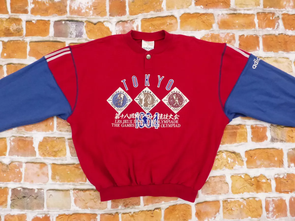 Adidas OLYMPIA Pullover 1964 Tokyo Olympic Winter Games Red Size: M Tip Top
