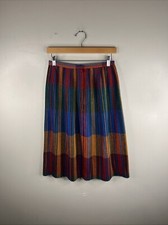 Vintage Century Skirt Adult 10 Multicolor Midi Pleated 70s 80s Women B33