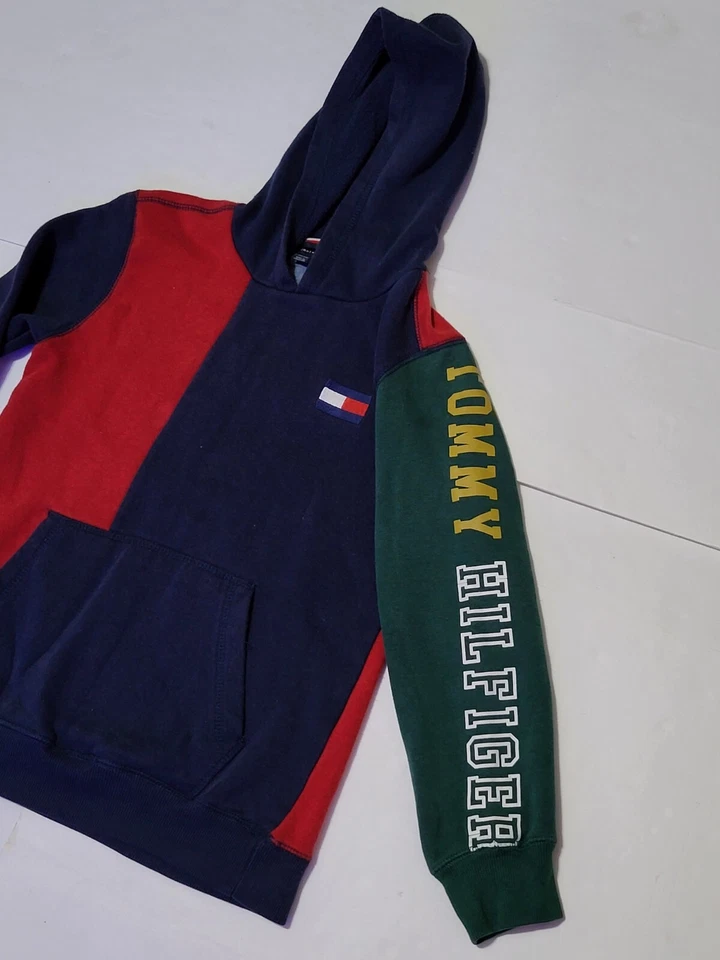 (#2) Moletom com capuz Tommy Hilfiger Kid pulôver vermelho/verde tamanho médio (12-14)  - Imagem 2 de 4