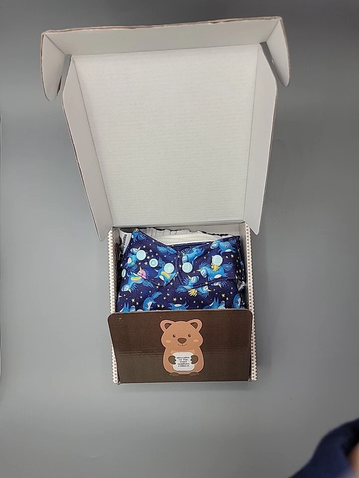 Pañal de bolsillo Baby Quokka talla única para todos patrón de unicornio caja abierta Foto 3 de 4