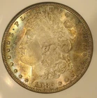 1882 Morgan Silver Dollar - UNC, colorful toning obverse, 5229-1