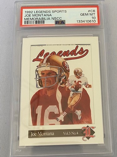 1992 Legends Sports Joe Montana #C6 PSA Gem MT 10