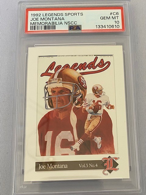 1992 Legends Sports Joe Montana #C6 PSA Gem MT 10