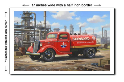 #ad 1935 Ford Gasoline Tank Truck 11x17 Poster Art Print $19.95