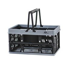 Collapsible Shopping Basket 20L Handle Black Lightweight Fold Flat Storage