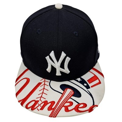 New York Yankees New Era 59FIFTY Fitted Hat 7 1/2 Navy White Red