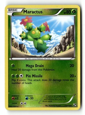 Pokemon Karte Maractus (11) Reverse Holo LP Schwarz Weiß 11/114