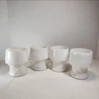 Vintage Set Of 4 Anchor Hocking Georgian Honeycomb Milk Glass Tumblers