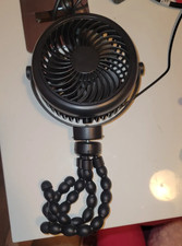 PORTABLE STROLLER FAN, 360 ROTATE RECHARGEABLE SMALL CLIP ON FAN FLEX TRIPOD