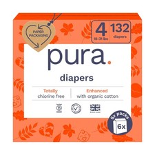 Pura Sensitive Skin Baby Diapers  Size 4 18-31 lbs  Hypoallergenic, Total...