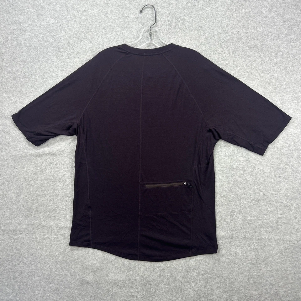 Patagonia 衬衫男式大号 Plum Capilene Cool Trail Henley 短袖骑行 — 第 4/4 张图片