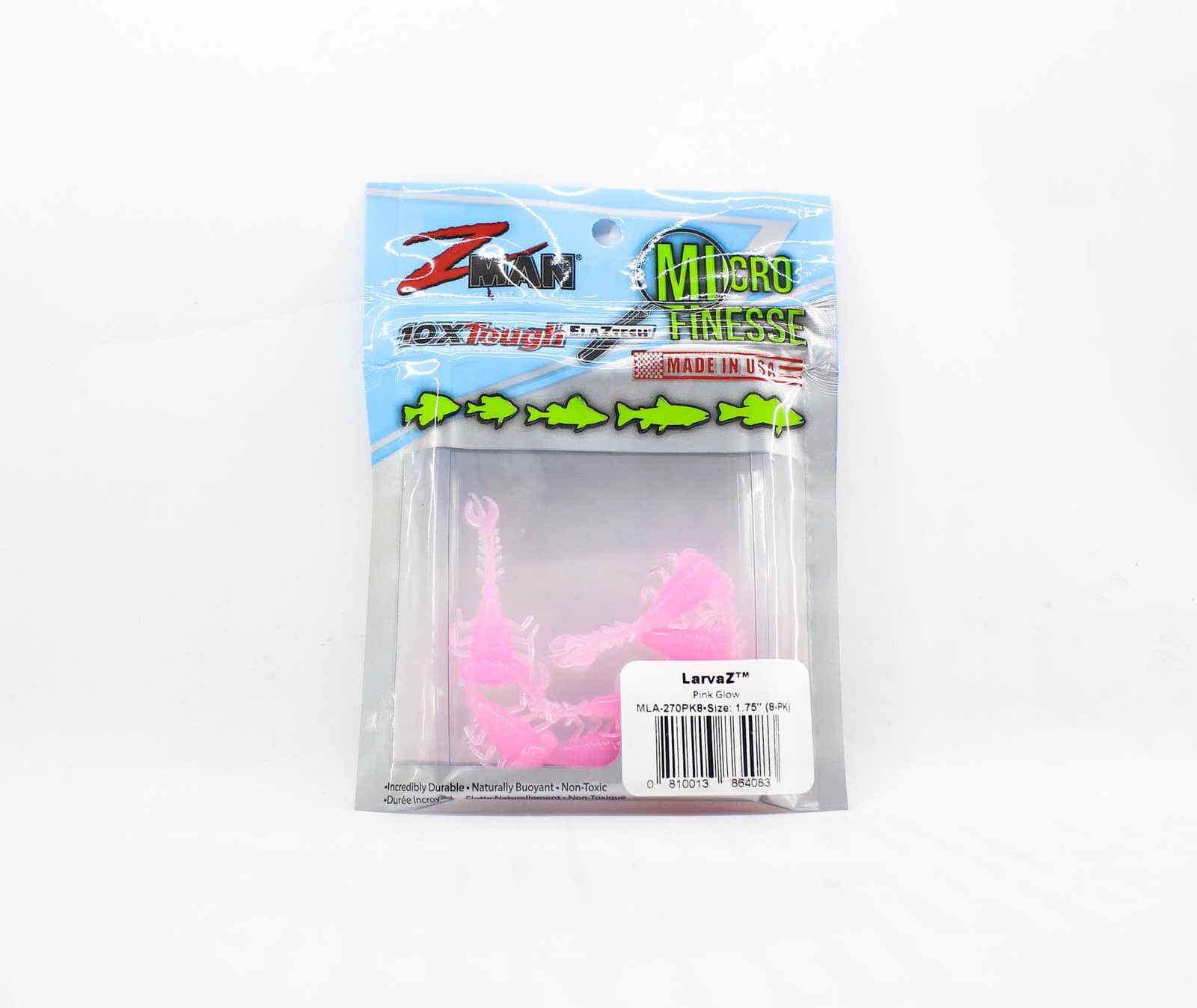 Zman Soft Lure LarvaZ 1.75 Inch 8/Pack Pink Glow (4083)