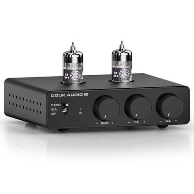 Douk Audio H5 Tube MM Phono Preamp w/RCA In, SUB Out, Low Pass Filter for A5 Amp