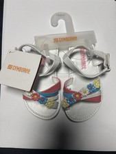 GYMBOREE Toddler Size 5 White Sandals with Pastel Floral Embellishment