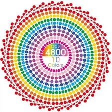 4800 PCS 1/2 Inch Round Dot Stickers Color Coding Labels,80 Labels Per Sheet,...