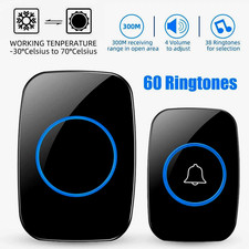 Wireless Doorbell Chime Waterproof Receiver Adjustable Volume 1000FT Kit USA