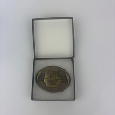 VTG 1984 Olympics XIV Sarajevo XIII Los Angeles Brass Belt Buckle Made in USA