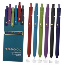 Colorful Gel Pens, 0.5mm Fine Point Retractable,Multi 6Pcs-Vintage Colors