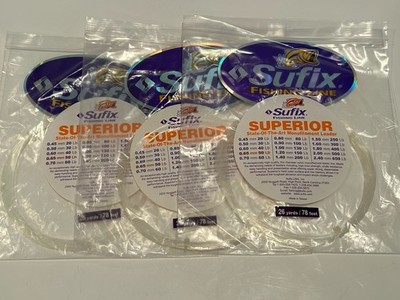 3 Suffix Superior State of Art Monofilament Leaders Clear 50lb. test   New