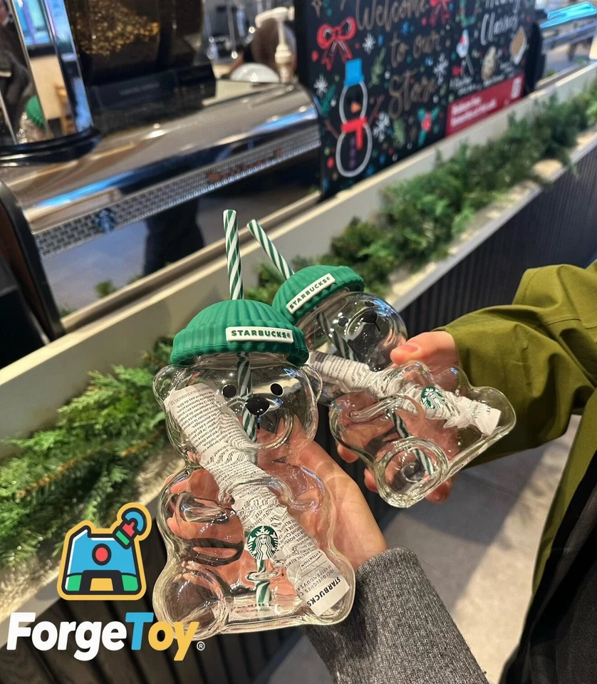 2026 Starbucks Barista Bear Cup Limited Edition Glass Cup Xmas gift 591 ml - Image 3 of 3