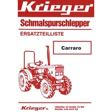 Produktbild - Krieger Carraro Schmalspurschlepper Diesel Ersatzteilliste Ersatzteilkatalog