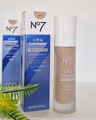 No7 Lift & Luminate Triple Action Serum Foundation LSF15 Calico 30ml Neu