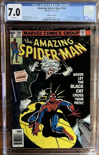 Amazing Spider-Man #194 Newsstand CGC 7.0  1st Black Cat! Key!