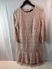 Lauren Ralph Lauren Halima Tiered A- Line Dropped Waist Pink Dress Size 8