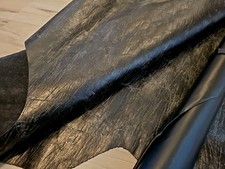 3oz BLACK VINTAGE WAXY FULL GRAIN LEATHER HIDE SHOULDER SHEET,PANEL,12x12 11 s