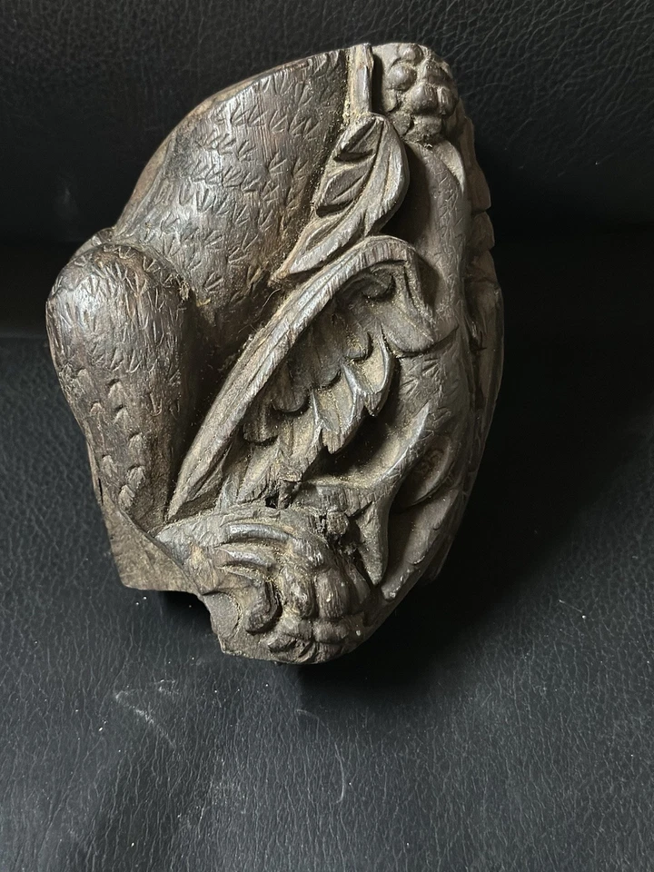 Antiguo fragmento arquitectónico de madera tallado a mano - barroco / rococó  Foto 2 de 4