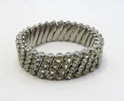 Vtg. Clear Rhinestone Costume Jewelry Bracelet Art Deco - 06
