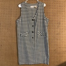 Kathie Lee Check Black And White Dress Jumper Gingham VTG 90s Preppy Classic 10
