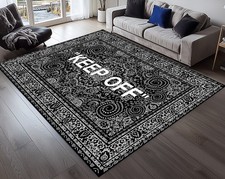 Keep Off Area Rug, Virgil Abloh Style Black K...