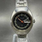 Seiko Automatic Watch Women 24mm Black Dial Silver Tone Daydate 2706-0090 Runs