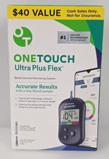 One Touch Ultra Plus Flex Meter Blood Glucose Monitoring System w Lancing Device