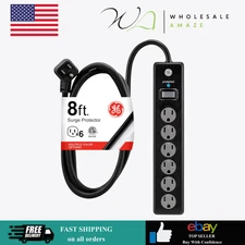 Surge Protector Power Strip, 8 Ft Extension Cord, 6 Outlet Extender, 1300 Joules