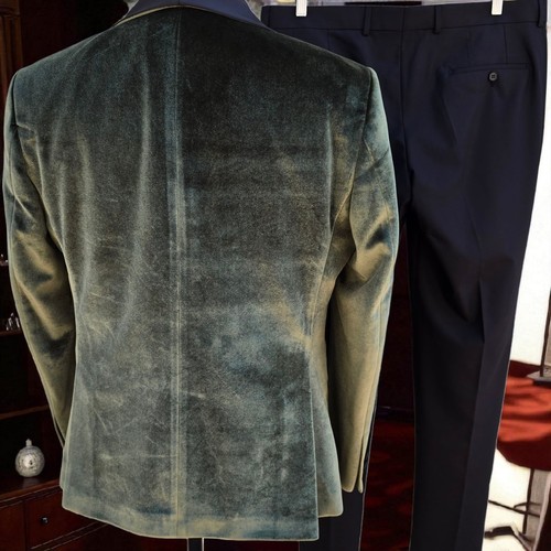 New Mens Shawl Collar Tuxedo 44r Slim 38x33 Velvet Like - Picture 15 of 21