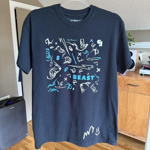 Mr. Beast Official Signed Limited Edition Signed T Shirt Large 1M Followers