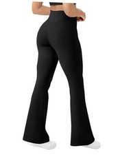 Women's Yoga Pants Bootcut Flare Leggings Flared Bell Bottom Medium Black