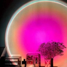 Rechargeable Rainbow Projection Lamp Sunset Lamp Projection Atmosphere Sunset La