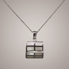 chunky STERLING silver necklace 925 with MOP inlay — photo 2