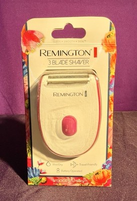 NWT Remington Smooth & Silky 3-Blade Shaver Compact Wet Dry Battery Travel Pink