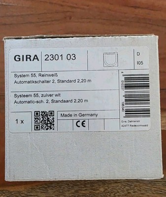 Gira 230103 Automatikschalter Standard 2.20m Aufsatz System 55